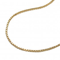 Halskette Kette, Venezianerkette Goldkette Gold plattiert 1,0mm 36cm