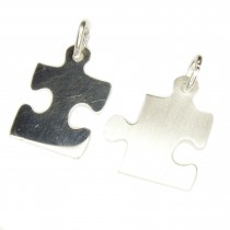 Anhänger, Freundschaftanhänger Puzzle-Teile, Silber 925