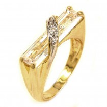 Ring, 7mm gold-plattiert Zirkonia