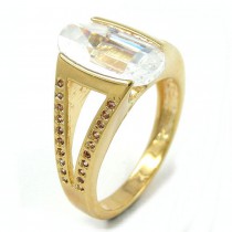 Ring, 14mm gold-plattiert Zirkonia