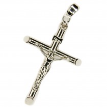 Anhänger Kreuz mit Jesus 35x20mm, Silber 925 rhodiniert