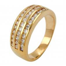 Ring, Zirkonia, gold-plattiert 3 Micron