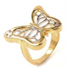 Ring, gold-plattiert Schmetterling