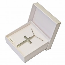 Geschenkset Kreuz mit Kette in Box 40 x 20 mm, Silber 925 rhodiniert